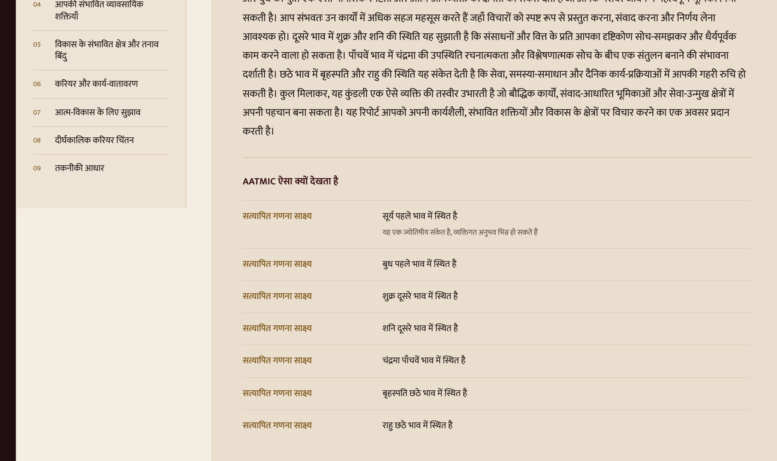नमूना व्याख्या खंड: वास्तविक अध्याय शीर्षकों की सूची और सरल भाषा में लिखे अनुच्छेद।
